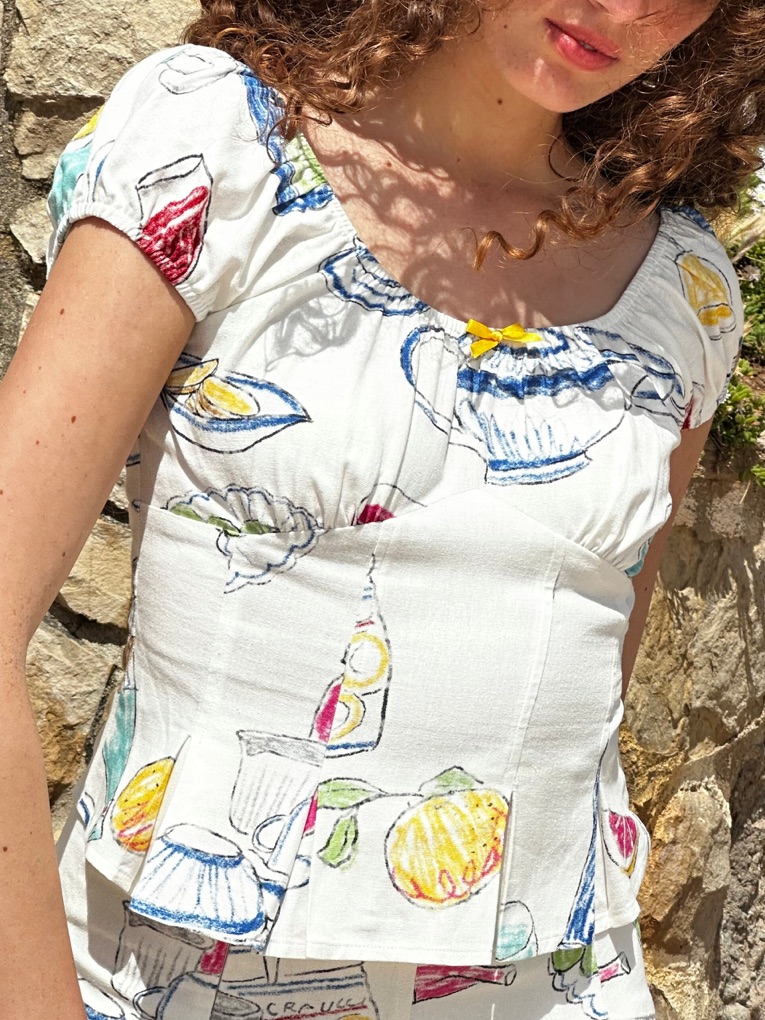 Lisa Says Gah White Corset-Style Blouse - Size S